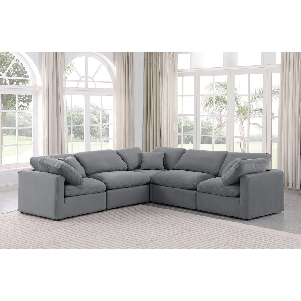 Indulge Grey Velvet Modular Sectional