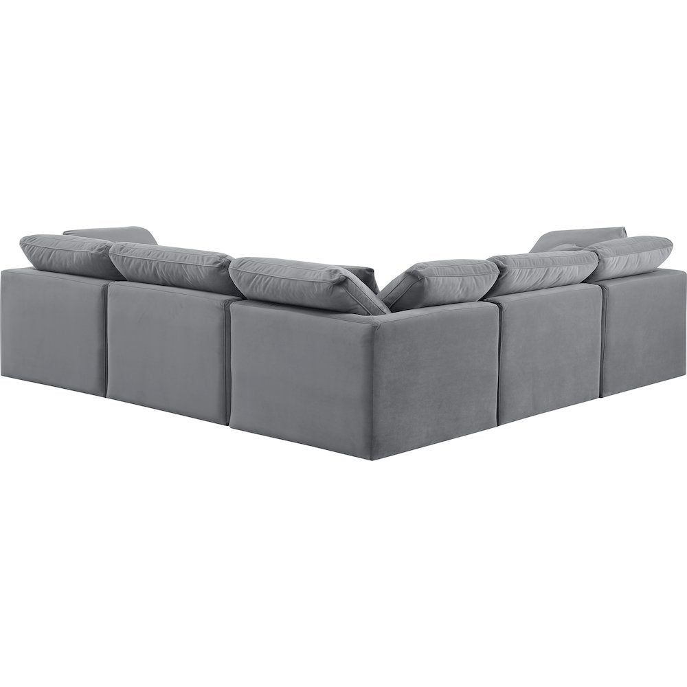 Indulge Grey Velvet Modular Sectional