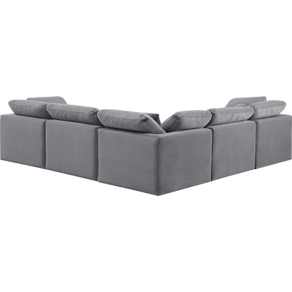 Indulge Grey Velvet Modular Sectional