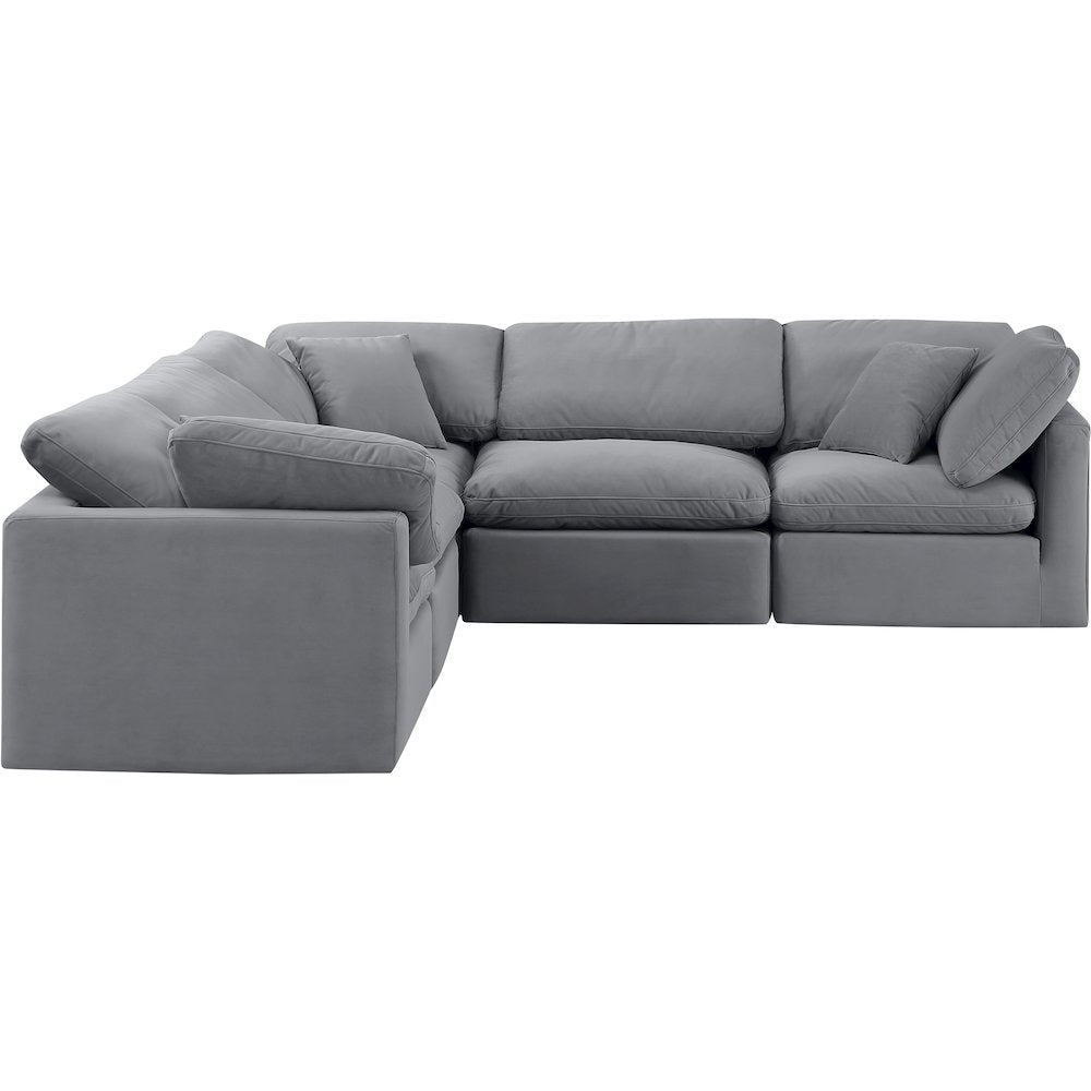Indulge Grey Velvet Modular Sectional