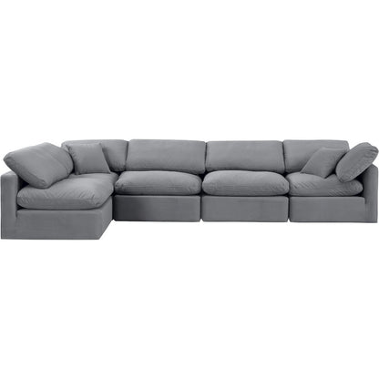 Indulge Grey Velvet Modular Sectional