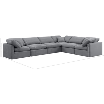 Indulge Grey Velvet Modular Sectional