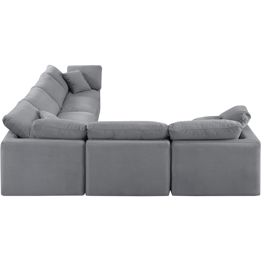 Indulge Grey Velvet Modular Sectional