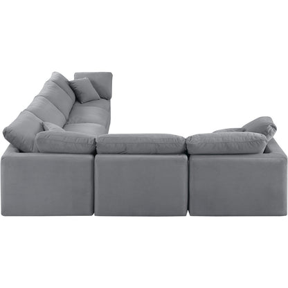 Indulge Grey Velvet Modular Sectional