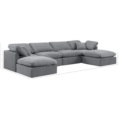 Indulge Grey Velvet Modular Sectional