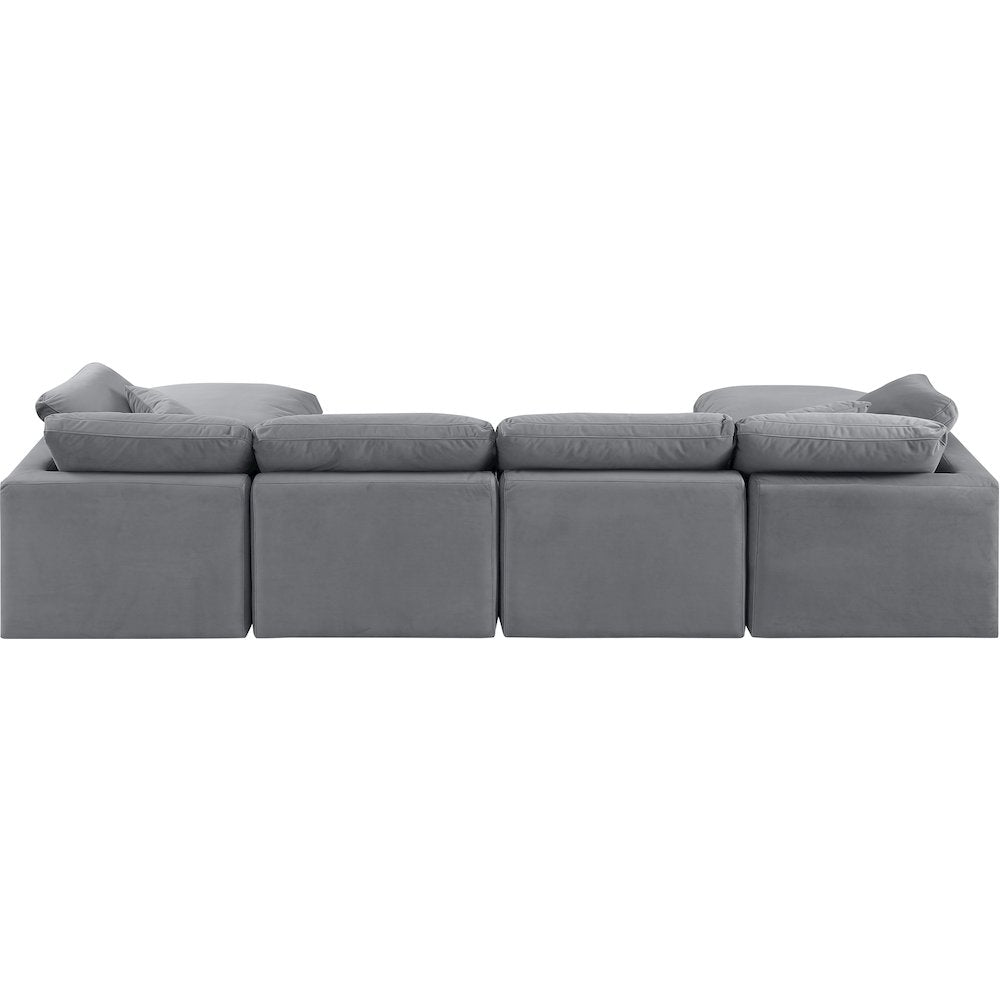Indulge Grey Velvet Modular Sectional