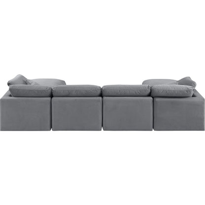 Indulge Grey Velvet Modular Sectional