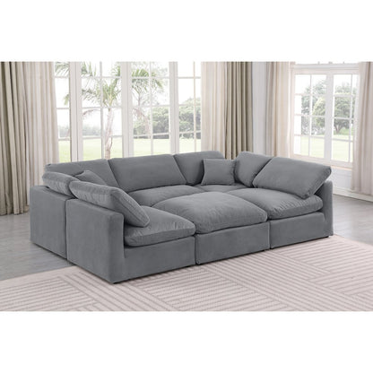 Indulge Grey Velvet Modular Sectional