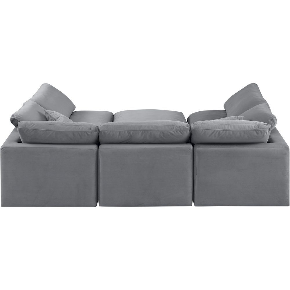 Indulge Grey Velvet Modular Sectional