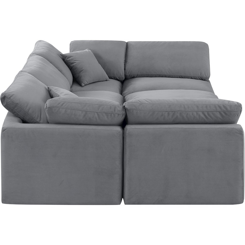 Indulge Grey Velvet Modular Sectional