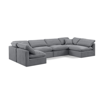 Indulge Grey Velvet Modular Sectional