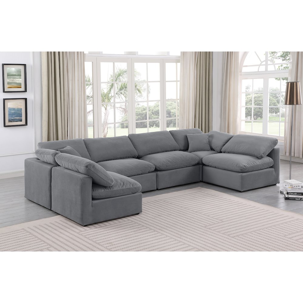 Indulge Grey Velvet Modular Sectional