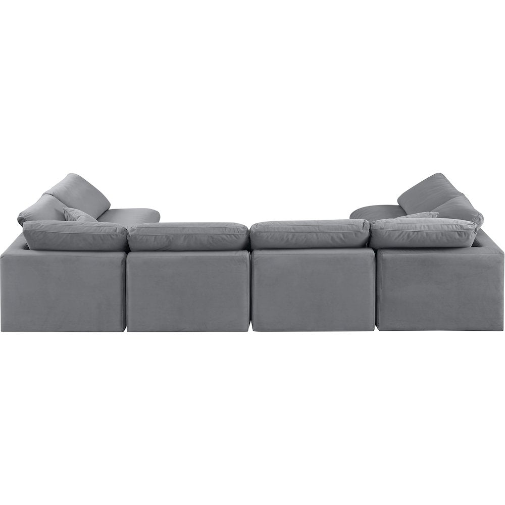 Indulge Grey Velvet Modular Sectional