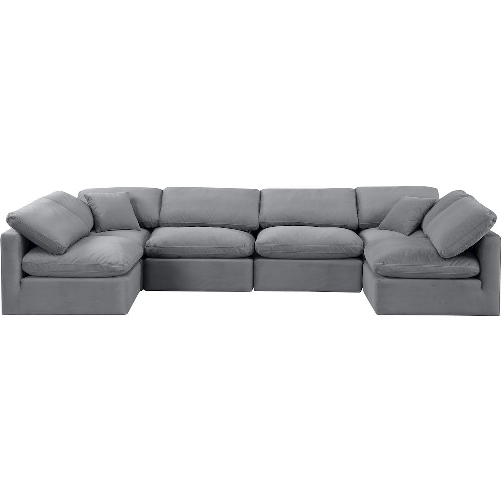 Indulge Grey Velvet Modular Sectional
