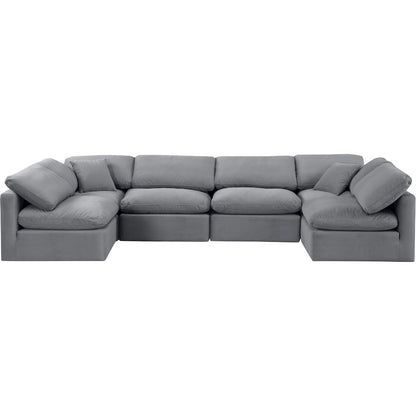 Indulge Grey Velvet Modular Sectional