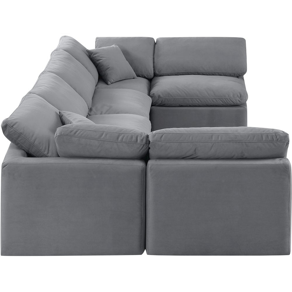 Indulge Grey Velvet Modular Sectional