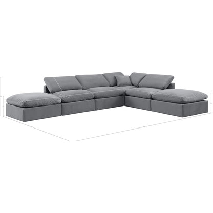 Indulge Grey Velvet Modular Sectional