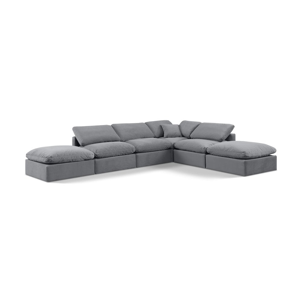 Indulge Grey Velvet Modular Sectional