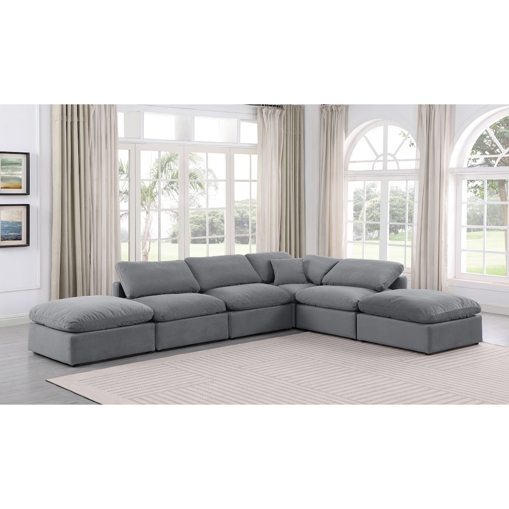 Indulge Grey Velvet Modular Sectional