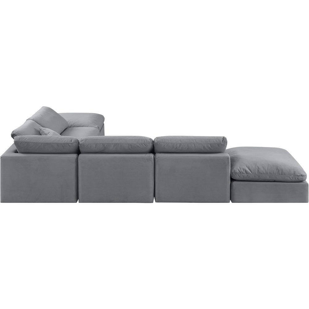 Indulge Grey Velvet Modular Sectional