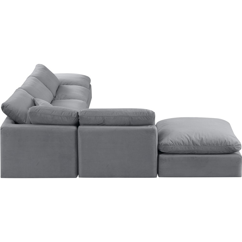 Indulge Grey Velvet Modular Sectional