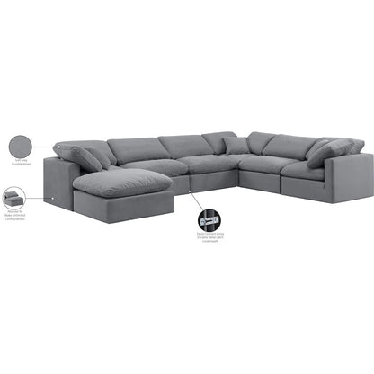 Indulge Grey Velvet Modular Sectional