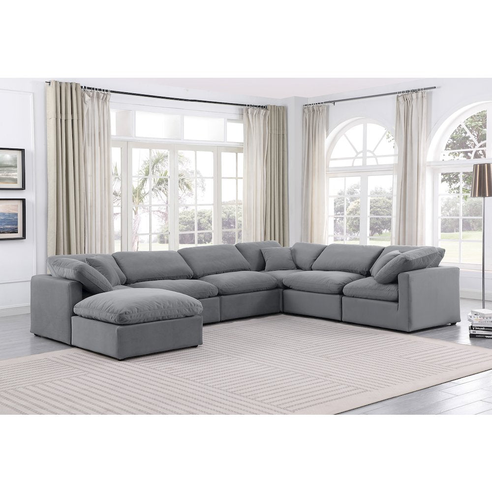Indulge Grey Velvet Modular Sectional