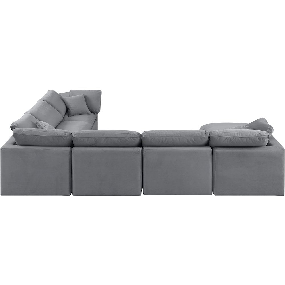 Indulge Grey Velvet Modular Sectional