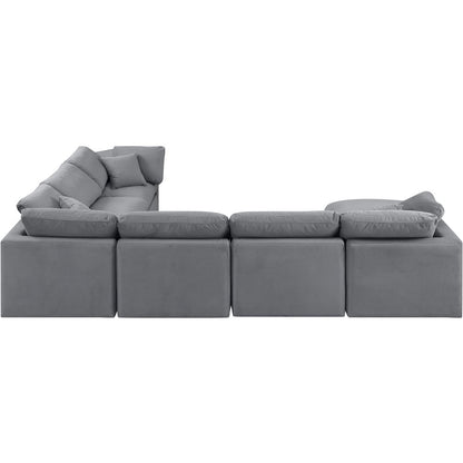 Indulge Grey Velvet Modular Sectional
