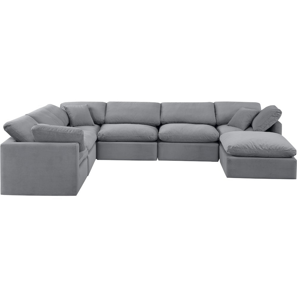 Indulge Grey Velvet Modular Sectional
