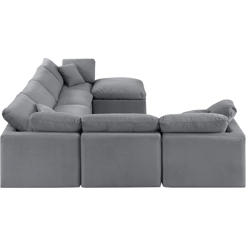 Indulge Grey Velvet Modular Sectional