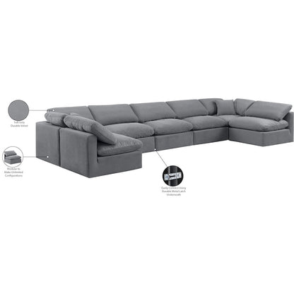Indulge Grey Velvet Modular Sectional