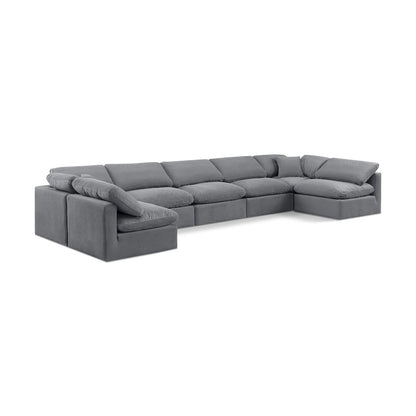 Indulge Grey Velvet Modular Sectional