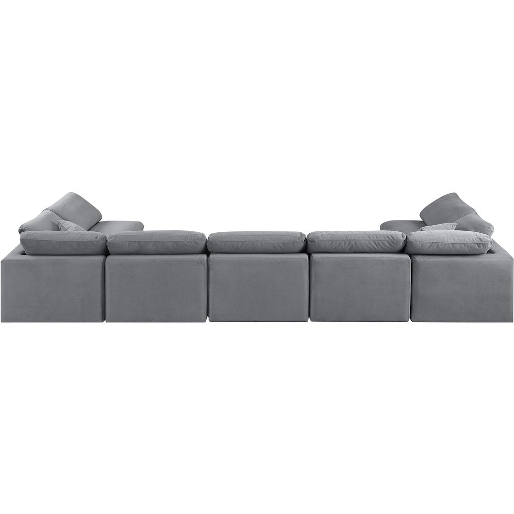 Indulge Grey Velvet Modular Sectional