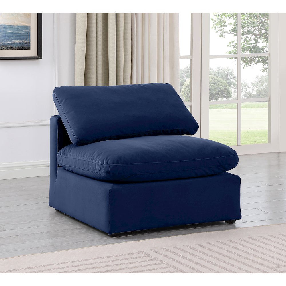 Indulge Navy Velvet Armless Chair