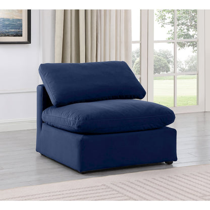 Indulge Navy Velvet Armless Chair