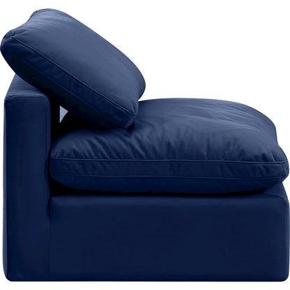Indulge Navy Velvet Armless Chair