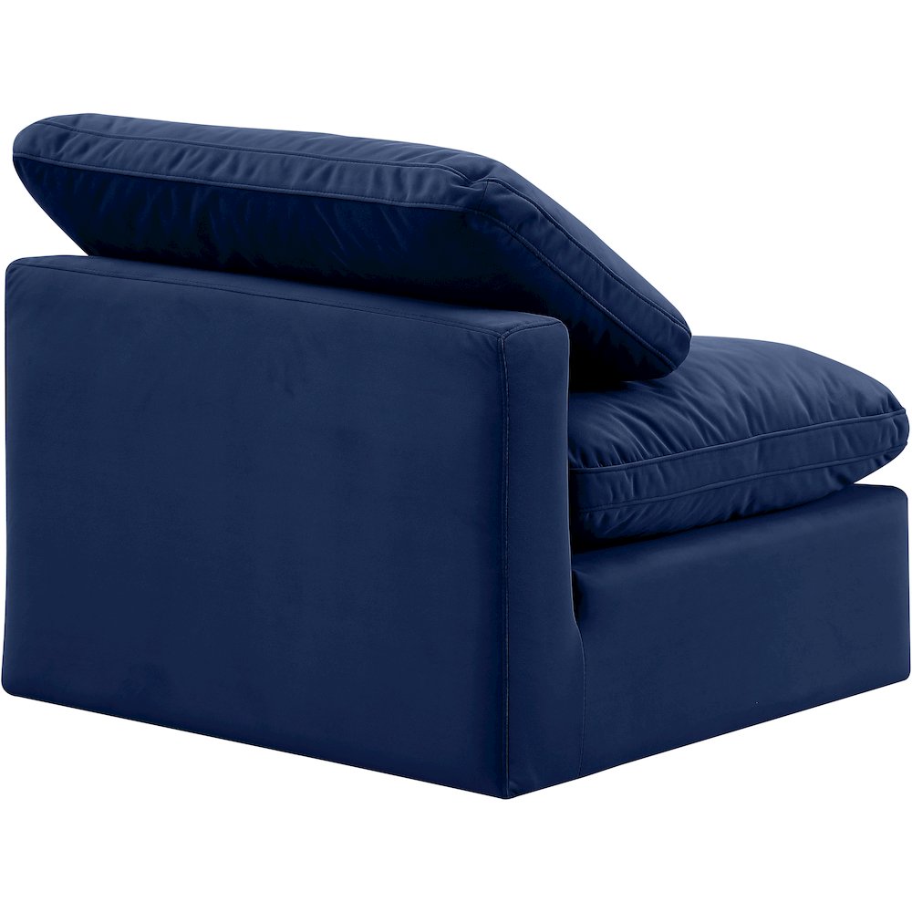 Indulge Navy Velvet Armless Chair