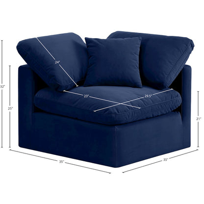 Indulge Navy Velvet Corner Chair