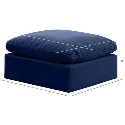 Indulge Navy Velvet Ottoman