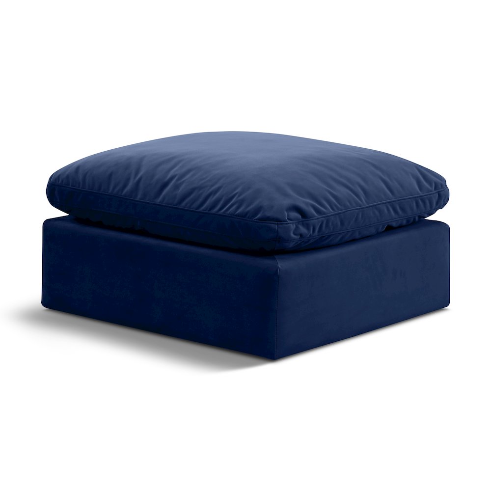 Indulge Navy Velvet Ottoman