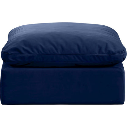 Indulge Navy Velvet Ottoman