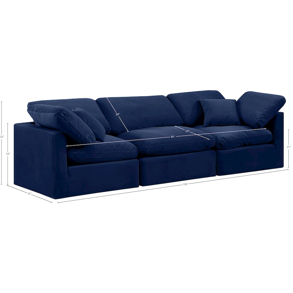 Indulge Navy Velvet Modular Sofa
