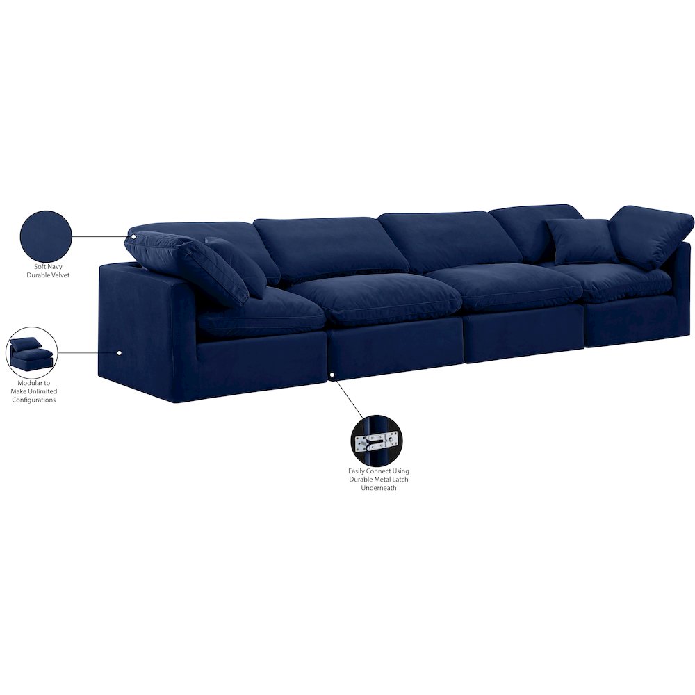 Indulge Navy Velvet Modular Sofa