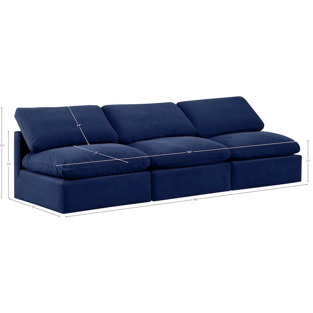 Indulge Navy Velvet Modular Sofa