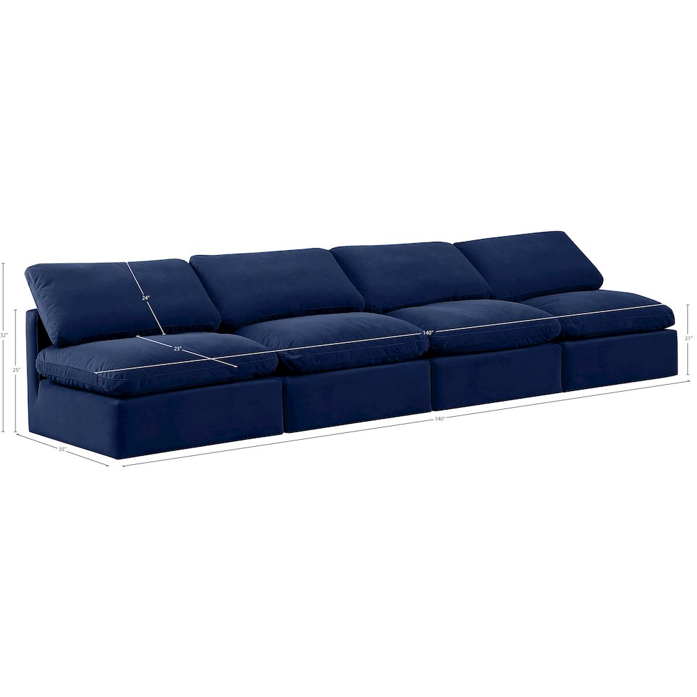 Indulge Navy Velvet Modular Sofa