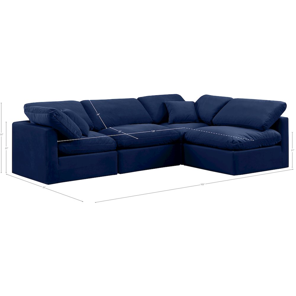 Indulge Navy Velvet Modular Sectional