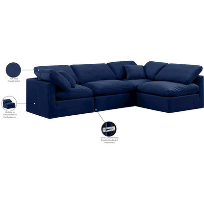 Indulge Navy Velvet Modular Sectional