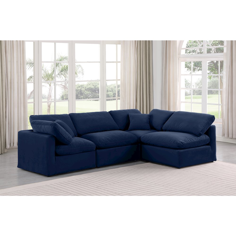 Indulge Navy Velvet Modular Sectional