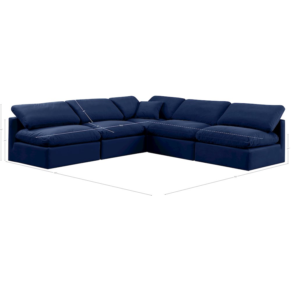 Indulge Navy Velvet Modular Sectional